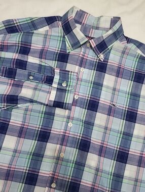 Vineyard Vines Classic Fit Whale Shirt Plaid Mens XL